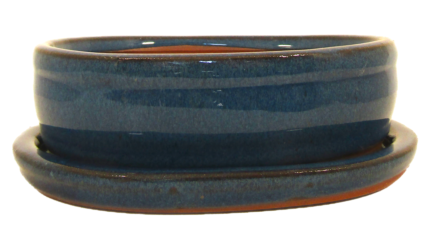 Quality Bonsai Pots with matching drip trays - ideal for first repot from a 15cm Blue pot